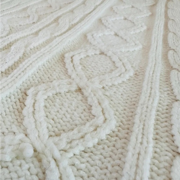 Changing Scene Cream Cable Knit Vintage Button Front Sweater size Small - Picture 9 of 10